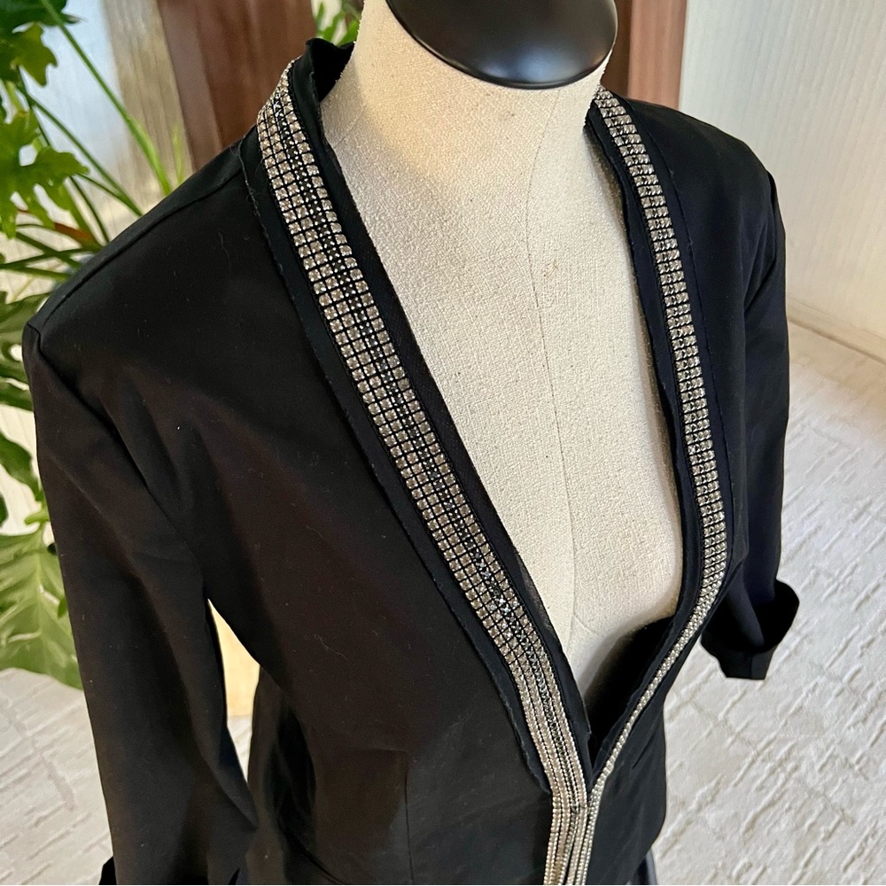 Rock and Republic Women's Black and Silver Jacket Size 12 - Picture 4 of 6